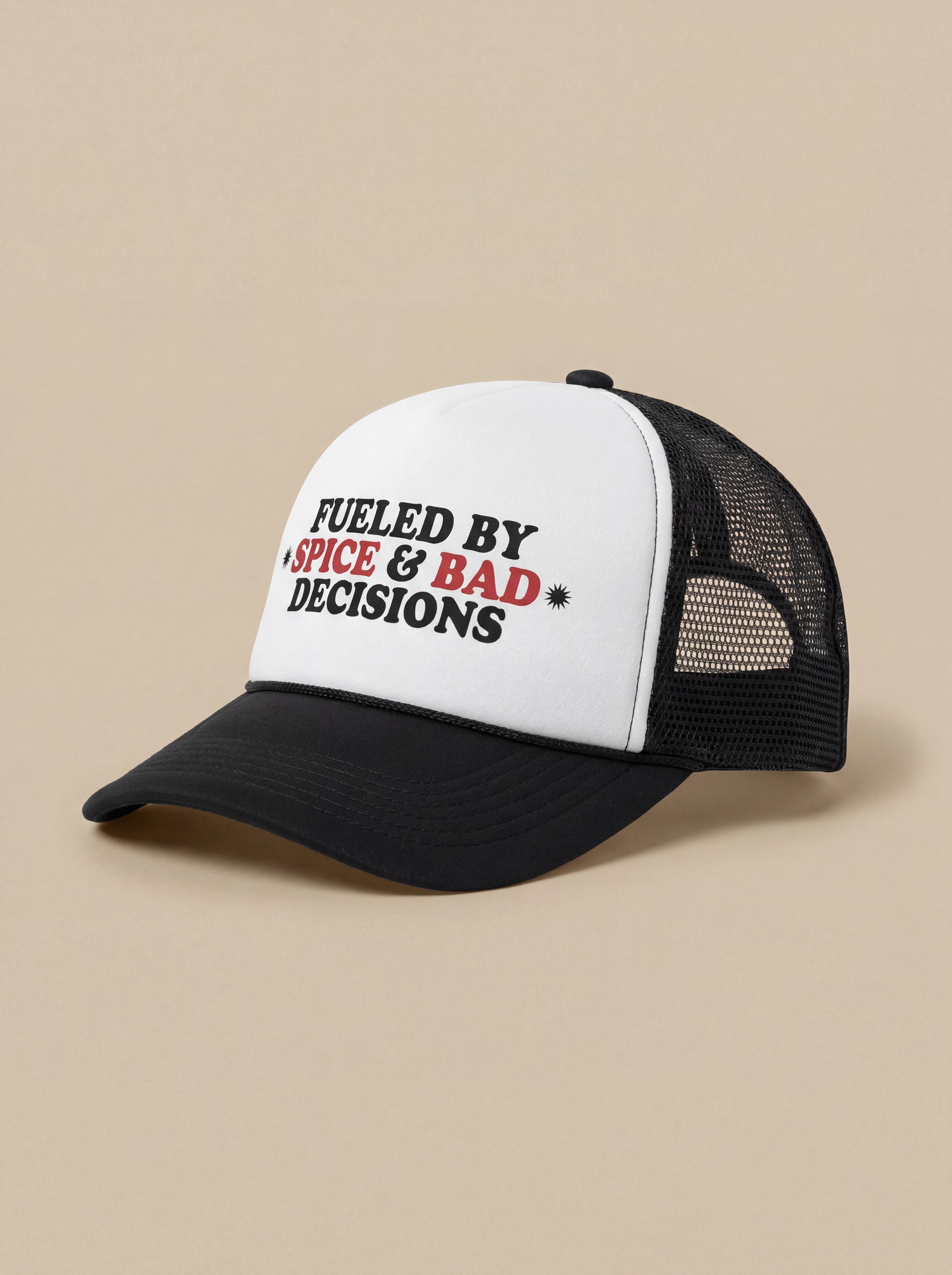 Fueled by Spice & Bad Decisions” Trucker Hat – Shuug